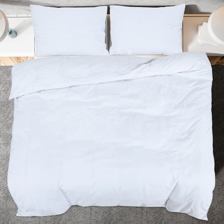 Ensemble De Housse De Couette 140X200 Cm Microfibre Blanc