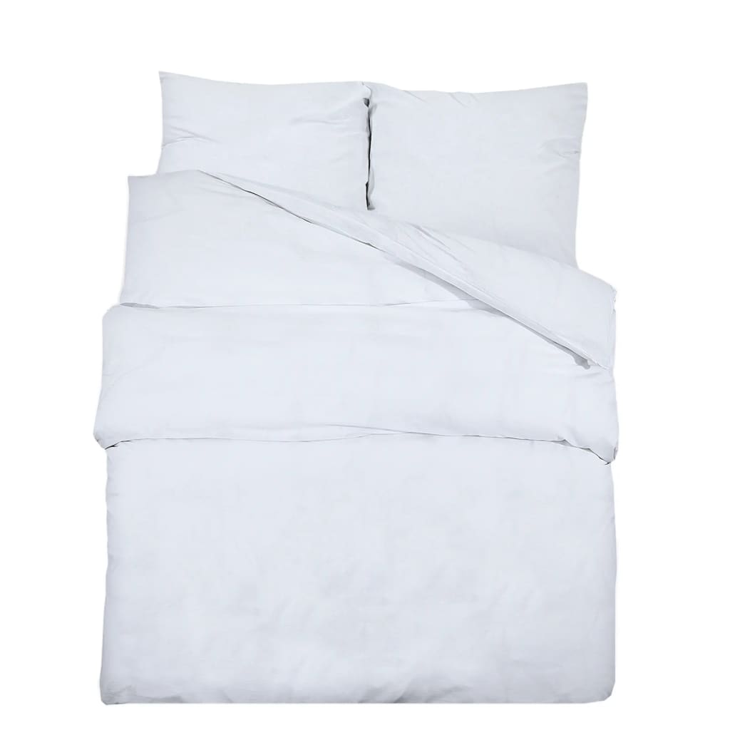 Ensemble De Housse De Couette 220X240 Cm Microfibre Blanc