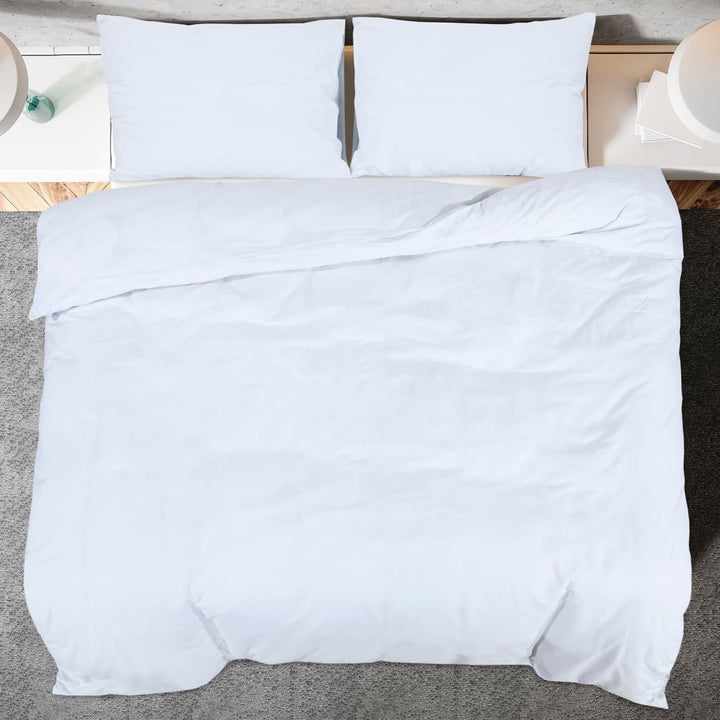Ensemble De Housse De Couette 140X200 Cm Microfibre Blanc