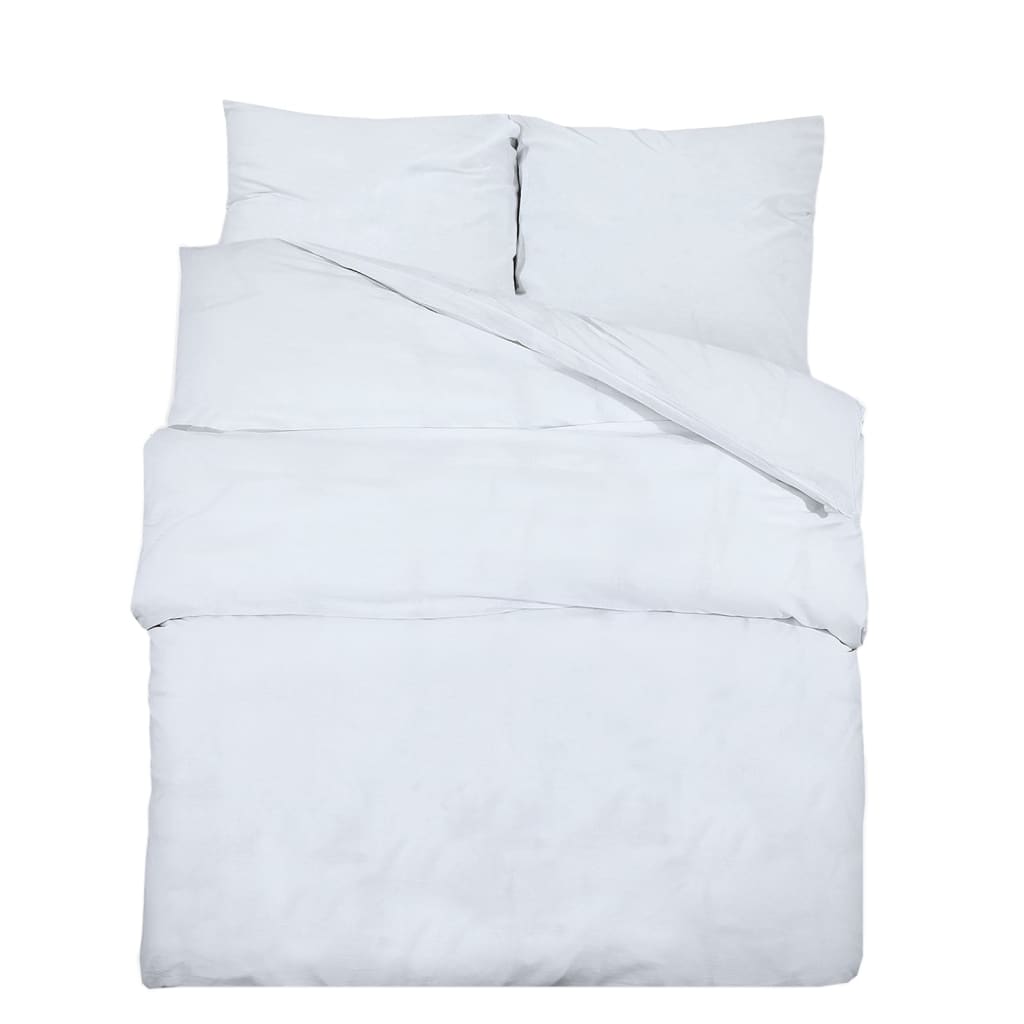 Ensemble De Housse De Couette 200X200 Cm Microfibre Blanc