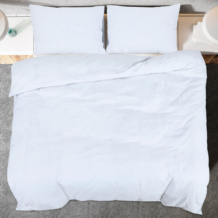 Ensemble De Housse De Couette 200X200 Cm Microfibre Blanc