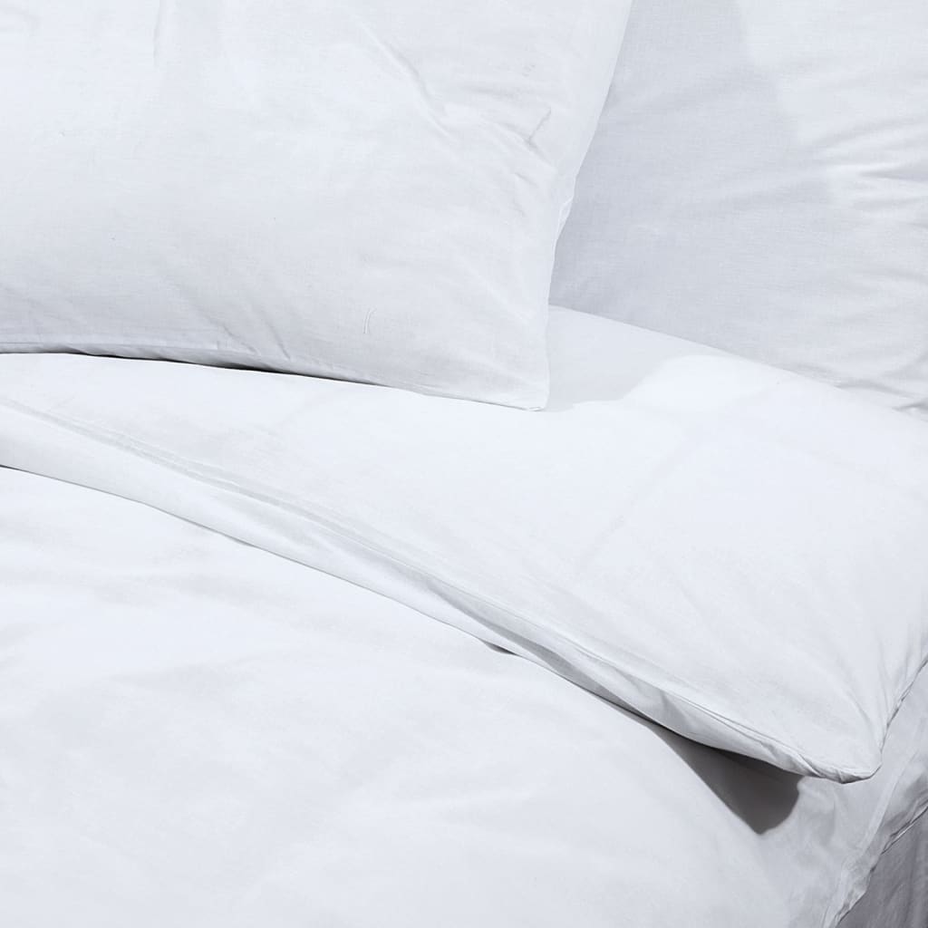 Ensemble De Housse De Couette 200X200 Cm Microfibre Blanc