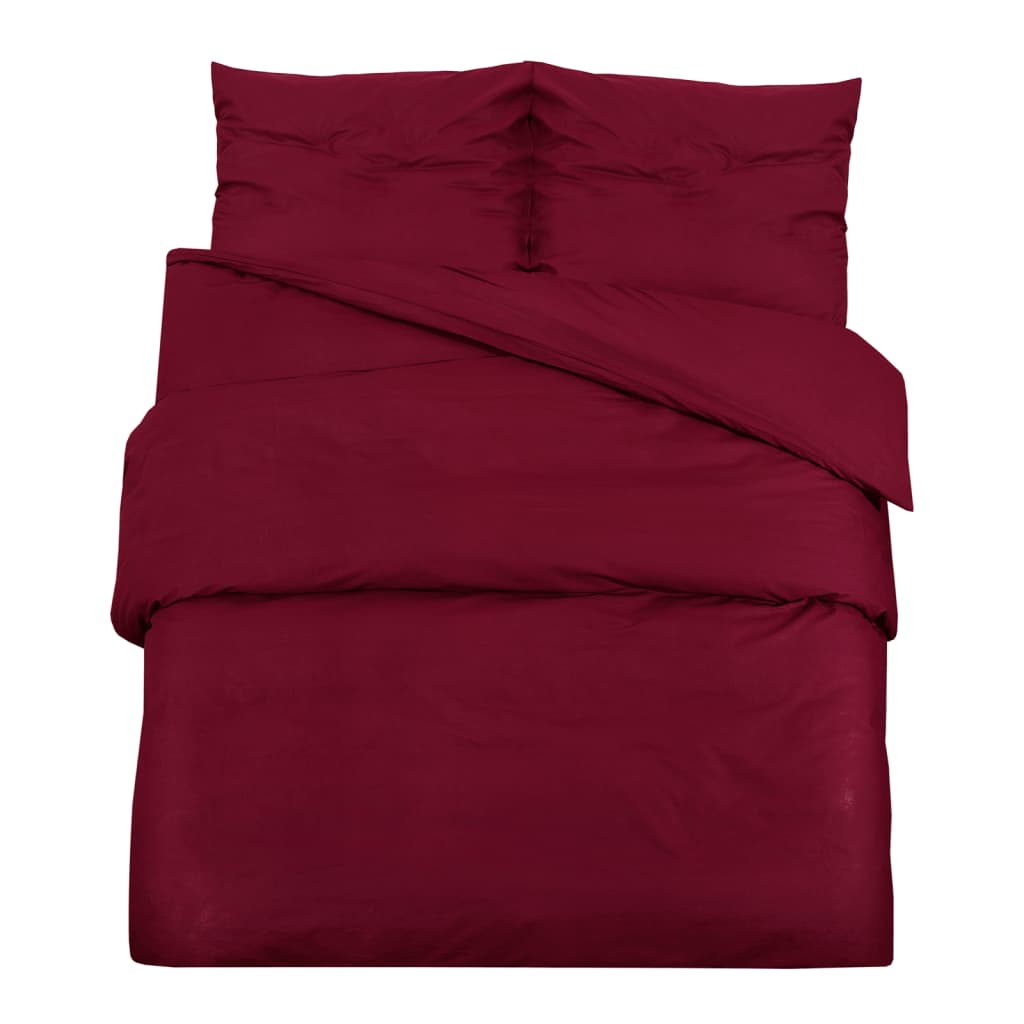 Ensemble De Housse De Couette Bordeaux 140X200 Cm Microfibre Rouge