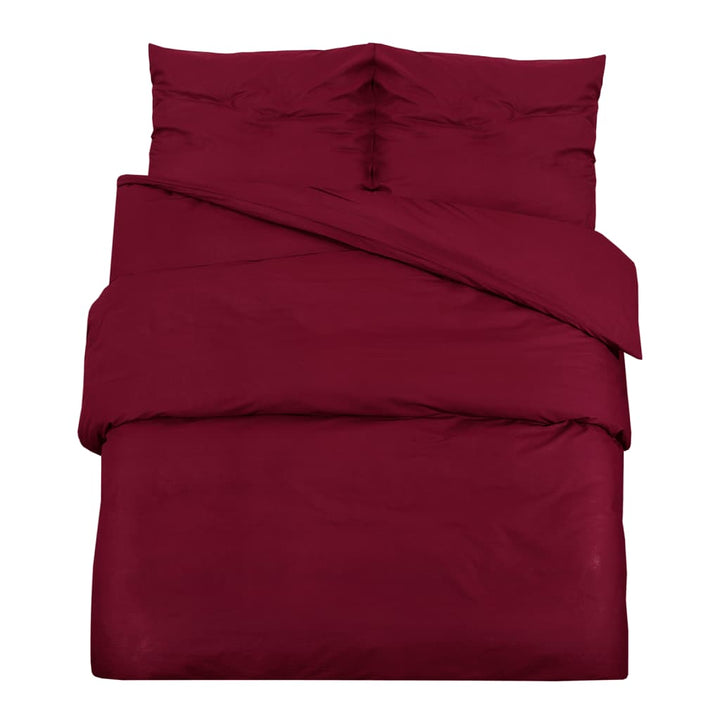 Ensemble De Housse De Couette Bordeaux 140X200 Cm Microfibre Rouge