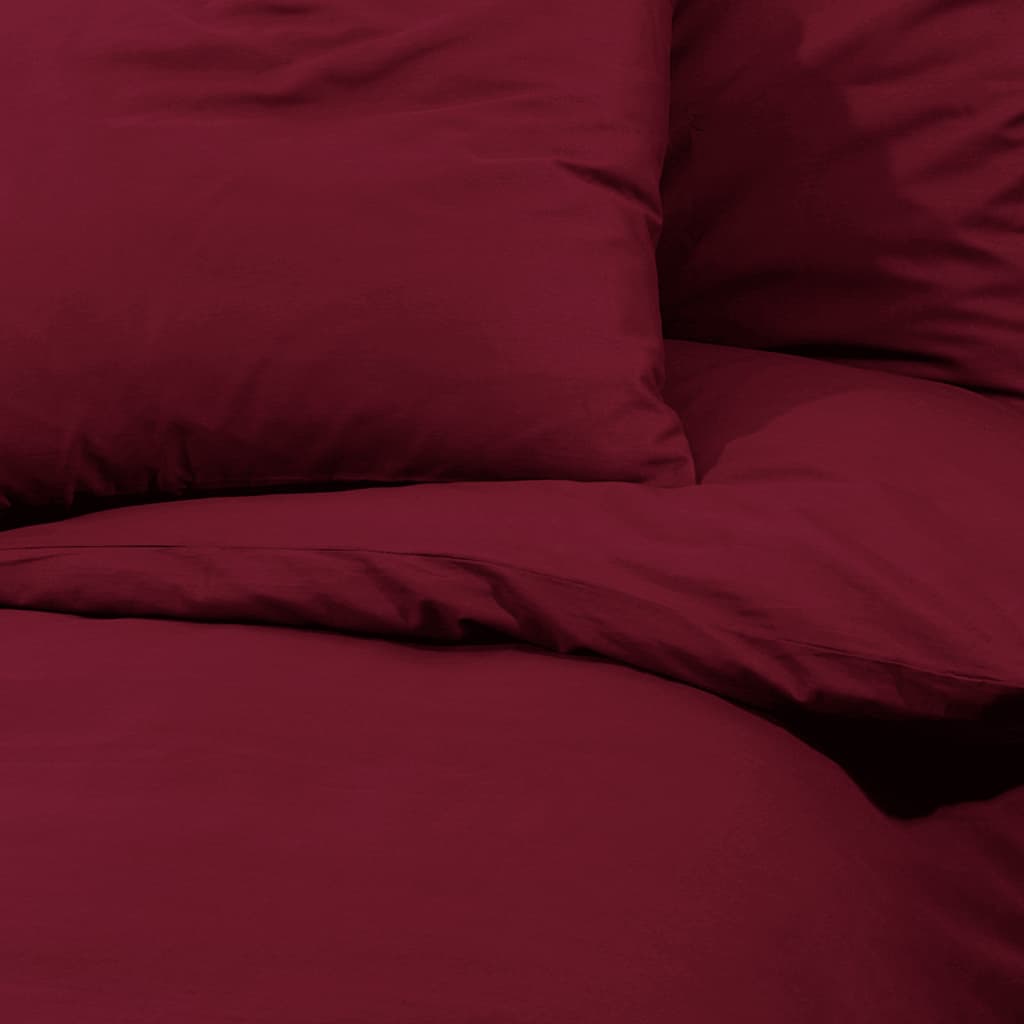 Ensemble De Housse De Couette Bordeaux 140X200 Cm Microfibre Rouge