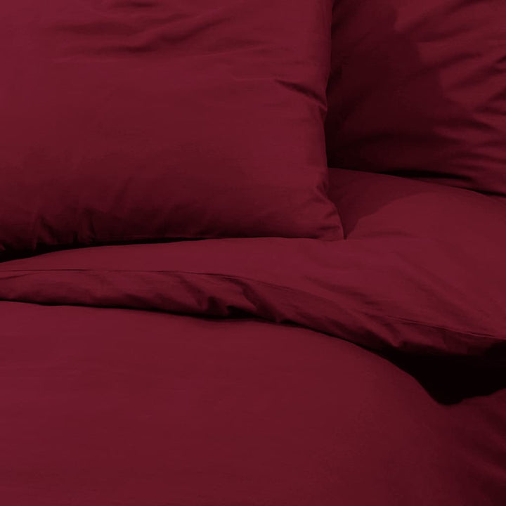 Ensemble De Housse De Couette Bordeaux 140X200 Cm Microfibre Rouge