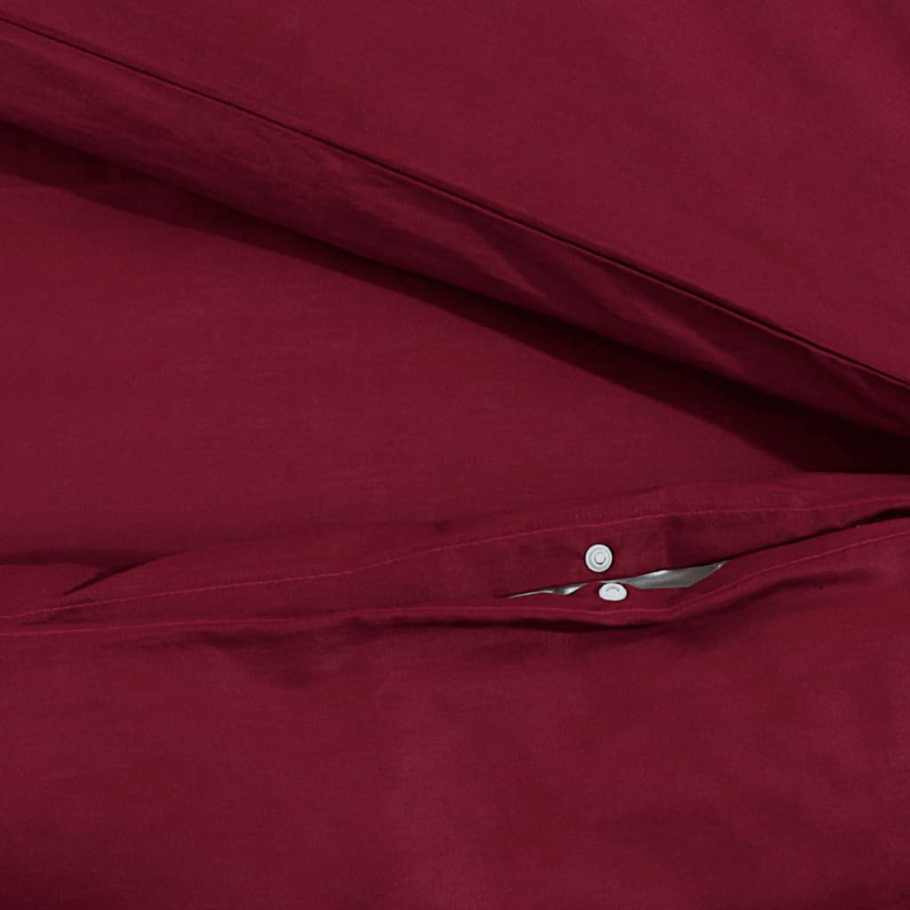 Ensemble De Housse De Couette Bordeaux 140X200 Cm Microfibre Rouge