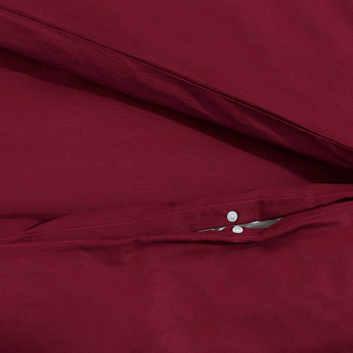 Ensemble De Housse De Couette Bordeaux 140X200 Cm Microfibre Rouge