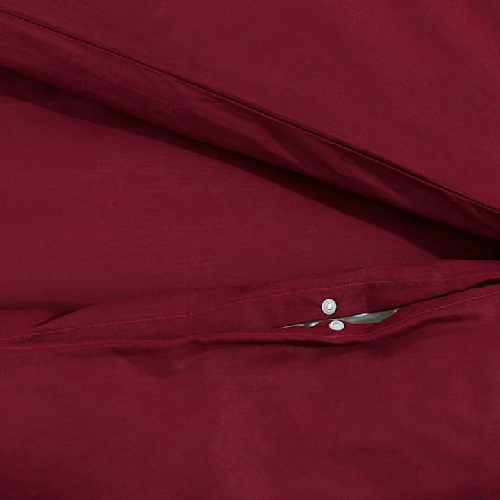Ensemble De Housse De Couette Bordeaux 240X220 Cm Microfibre Rouge