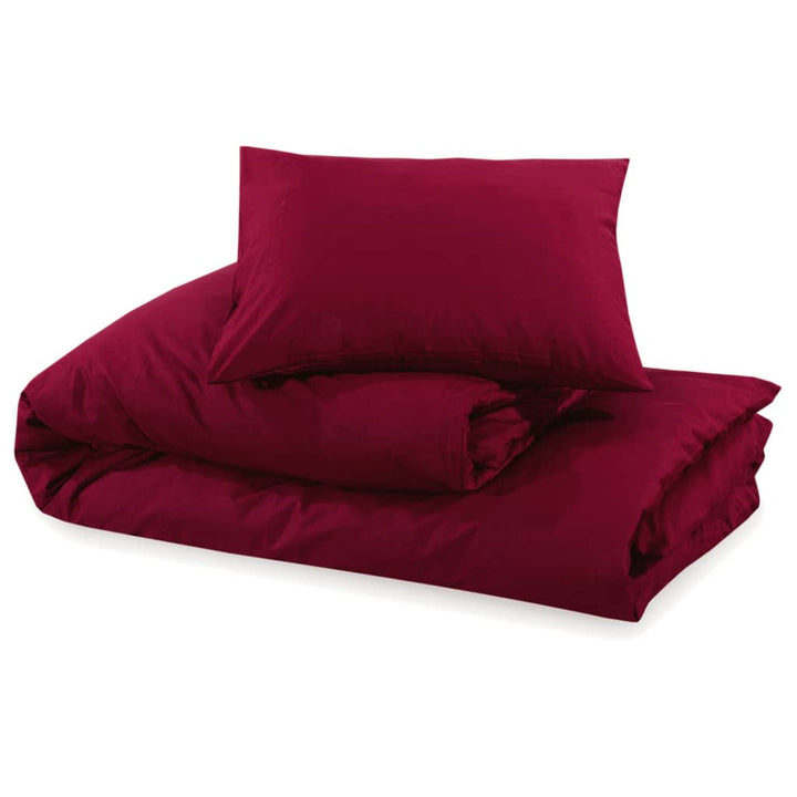 Ensemble De Housse De Couette Bordeaux 200X200 Cm Microfibre Rouge