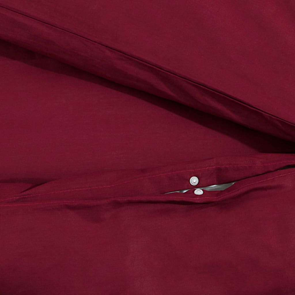 Ensemble De Housse De Couette Bordeaux 155X220 Cm Microfibre Rouge