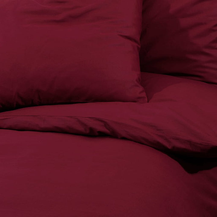 Ensemble De Housse De Couette Bordeaux 200X200 Cm Microfibre Rouge