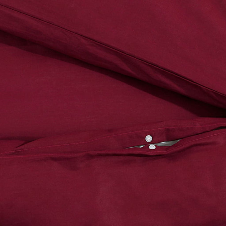 Ensemble De Housse De Couette Bordeaux 225X220 Cm Microfibre Rouge