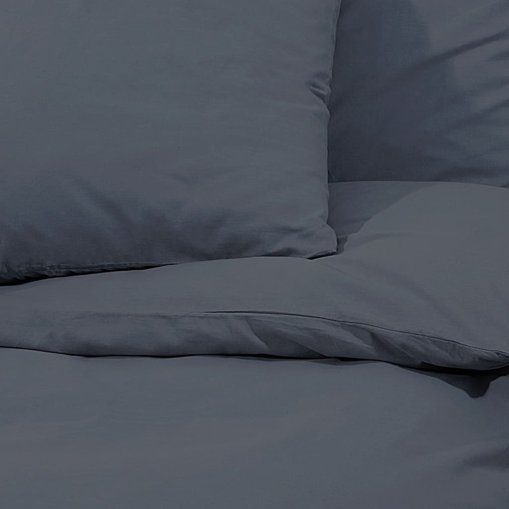 Ensemble De Housse De Couette 140X200 Cm Coton Anthracite