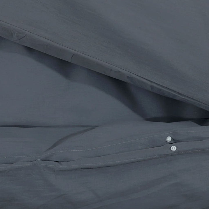 Ensemble De Housse De Couette 140X200 Cm Coton Anthracite
