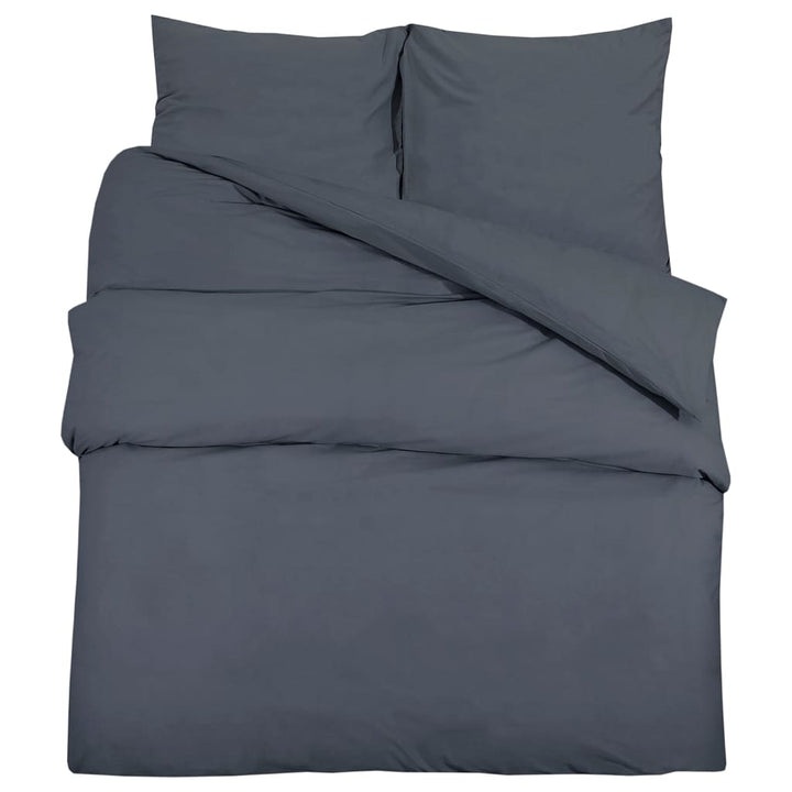 Ensemble De Housse De Couette 240X220 Cm Coton Anthracite