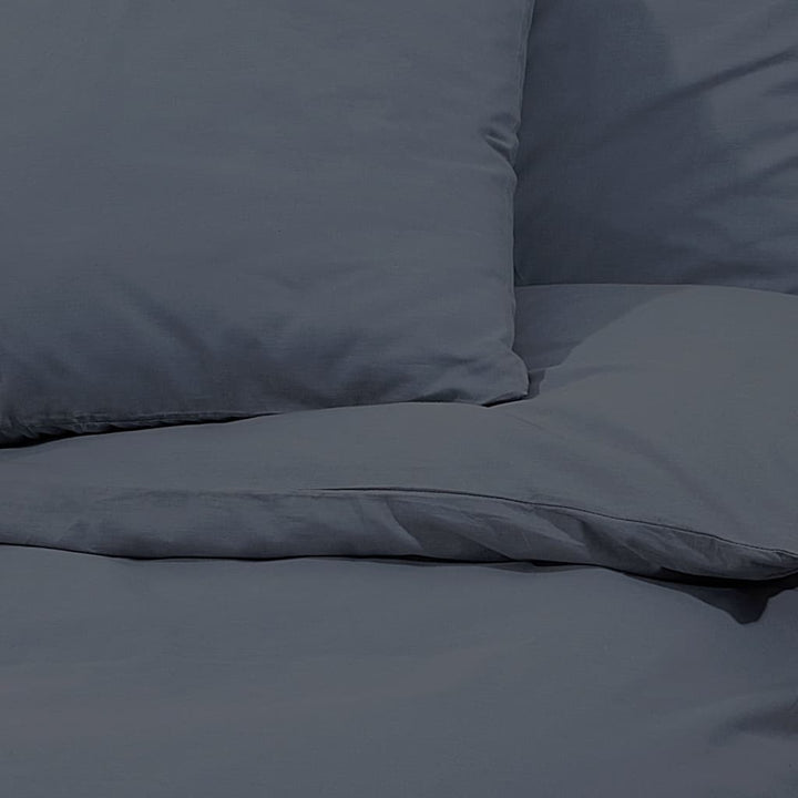 Ensemble De Housse De Couette 155X220 Cm Coton Anthracite