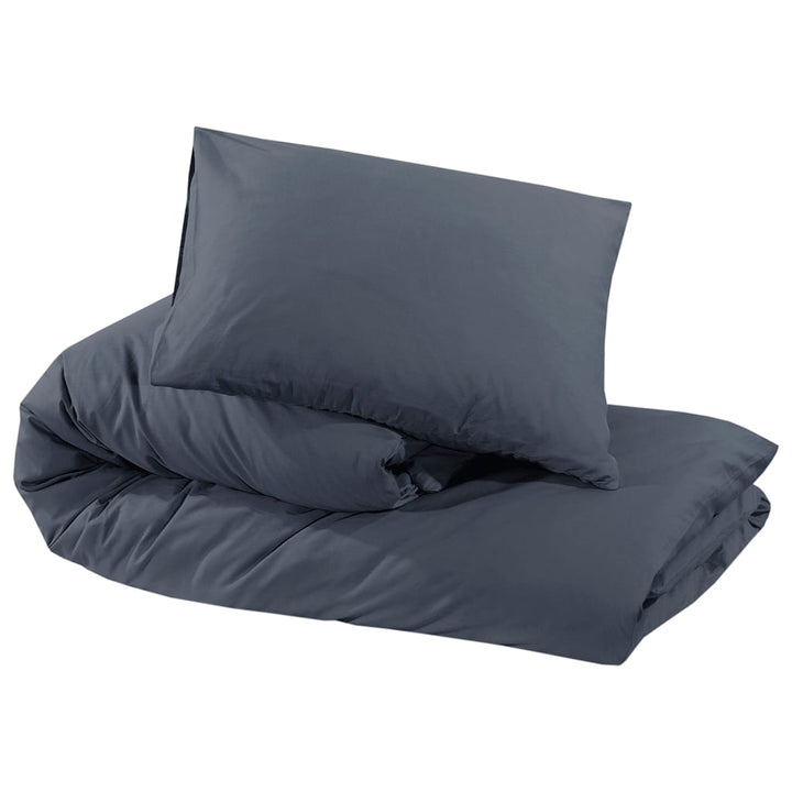 Ensemble De Housse De Couette 200X220 Cm Coton Anthracite