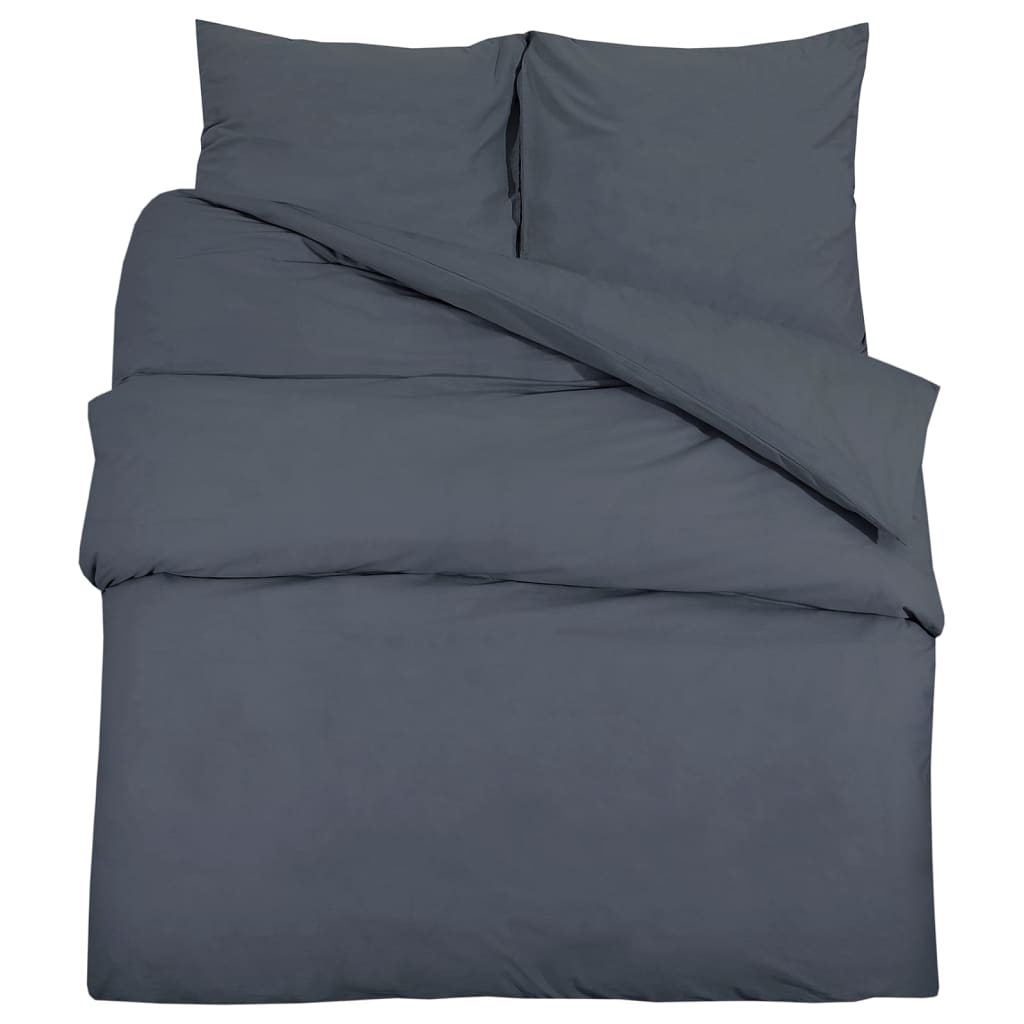 Ensemble De Housse De Couette 260X220 Cm Coton Anthracite