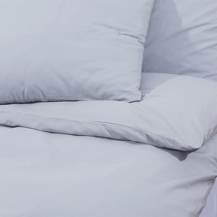 Ensemble De Housse De Couette 140X200 Cm Coton Gris