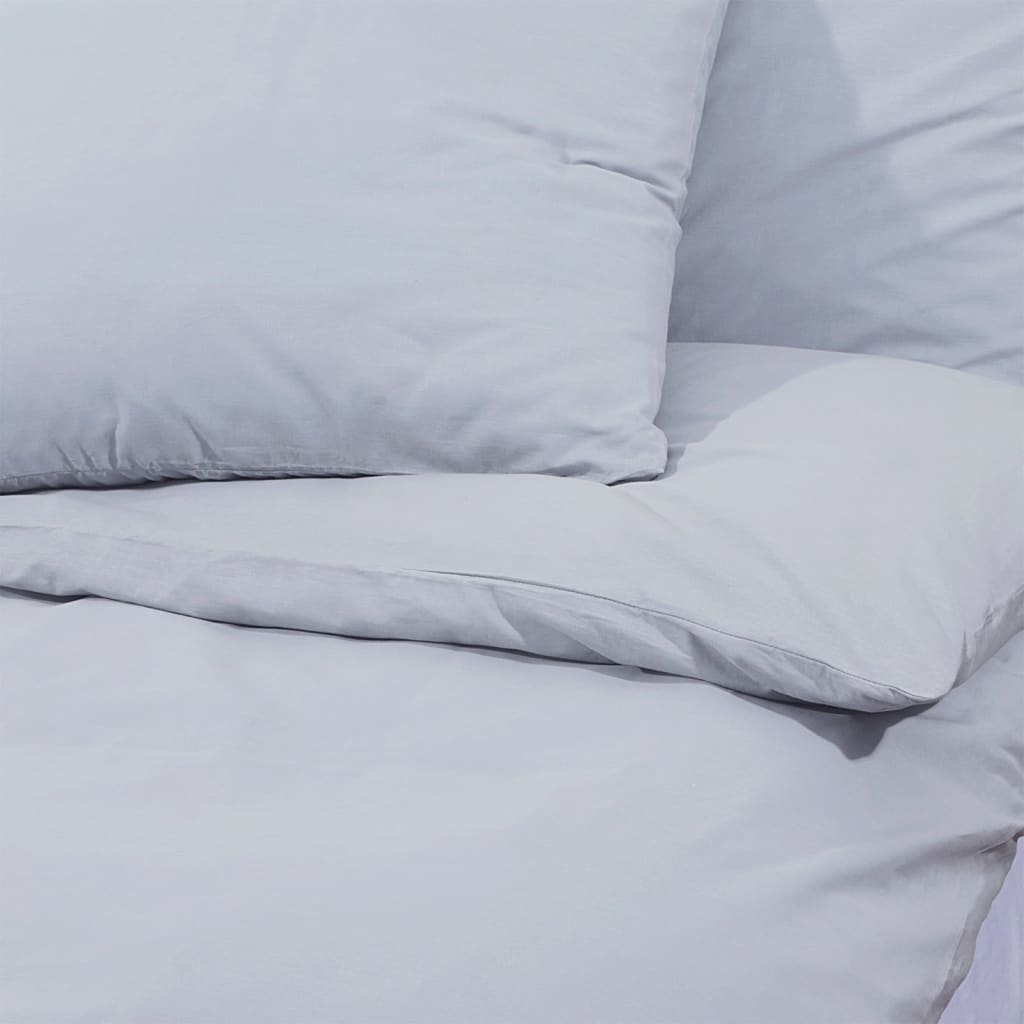 Ensemble De Housse De Couette 260X240 Cm Coton Gris