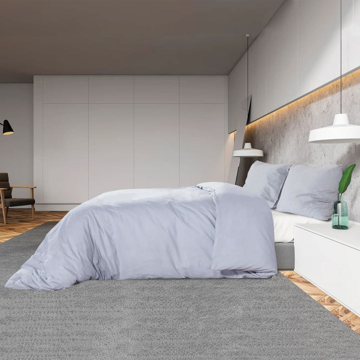 Ensemble De Housse De Couette 135X200 Cm Coton Gris