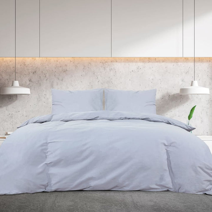 Ensemble De Housse De Couette 155X220 Cm Coton Gris