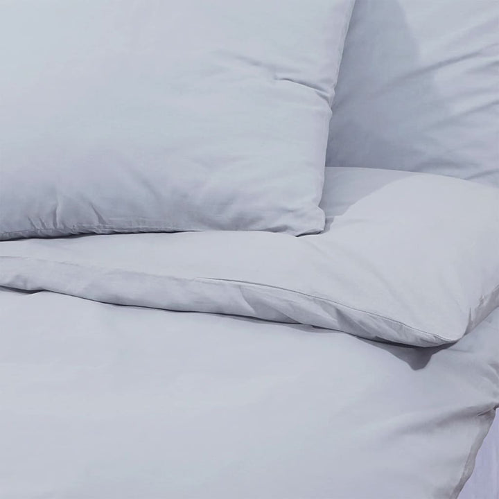 Ensemble De Housse De Couette 155X220 Cm Coton Gris