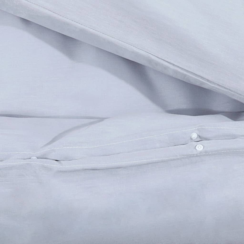 Ensemble De Housse De Couette 155X220 Cm Coton Gris