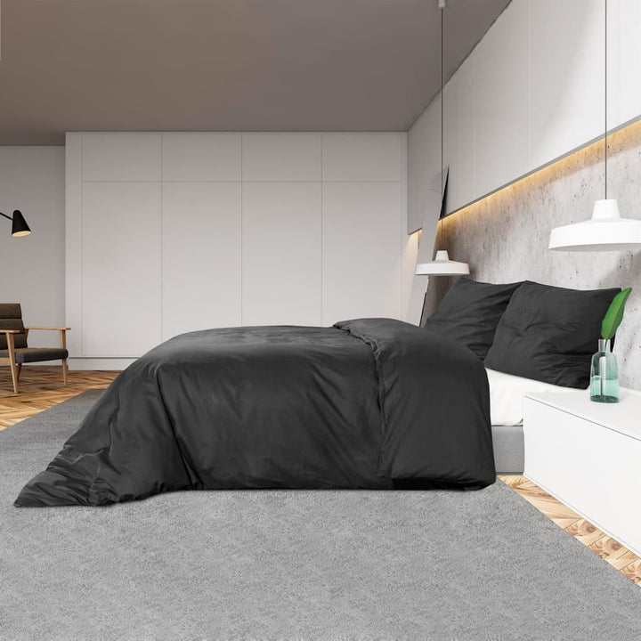 Ensemble De Housse De Couette 140X200 Cm Coton Noir