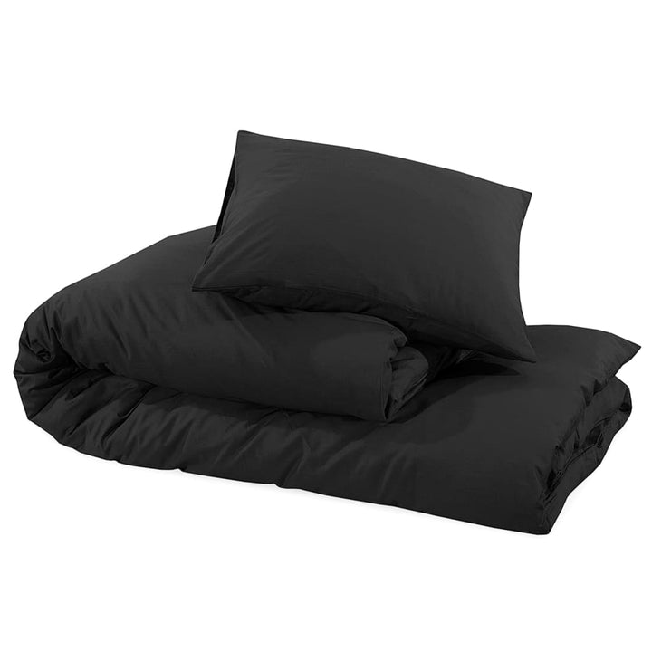 Ensemble De Housse De Couette 140X200 Cm Coton Noir