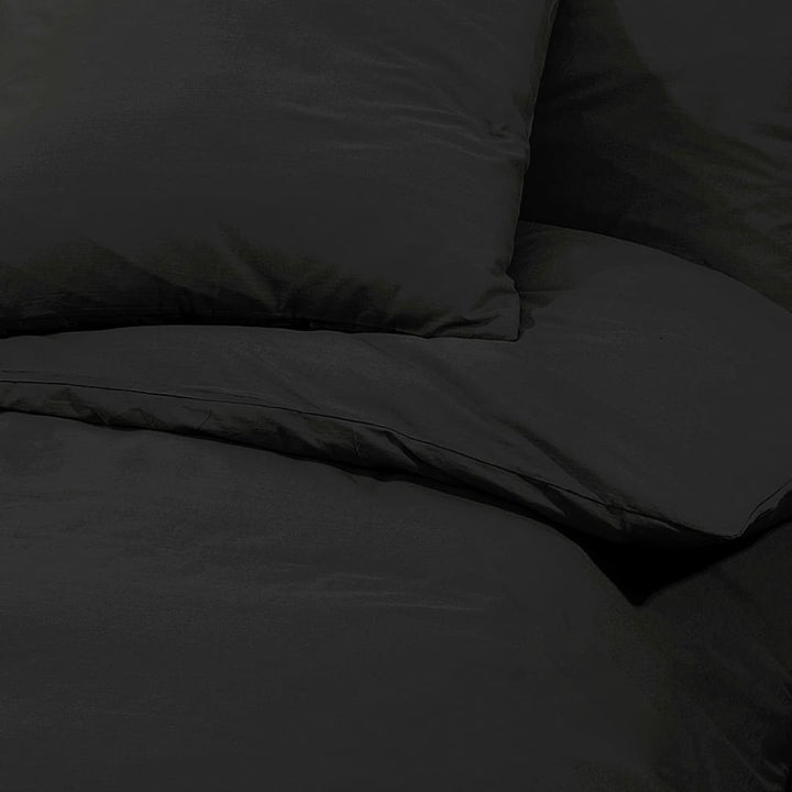 Ensemble De Housse De Couette 140X200 Cm Coton Noir