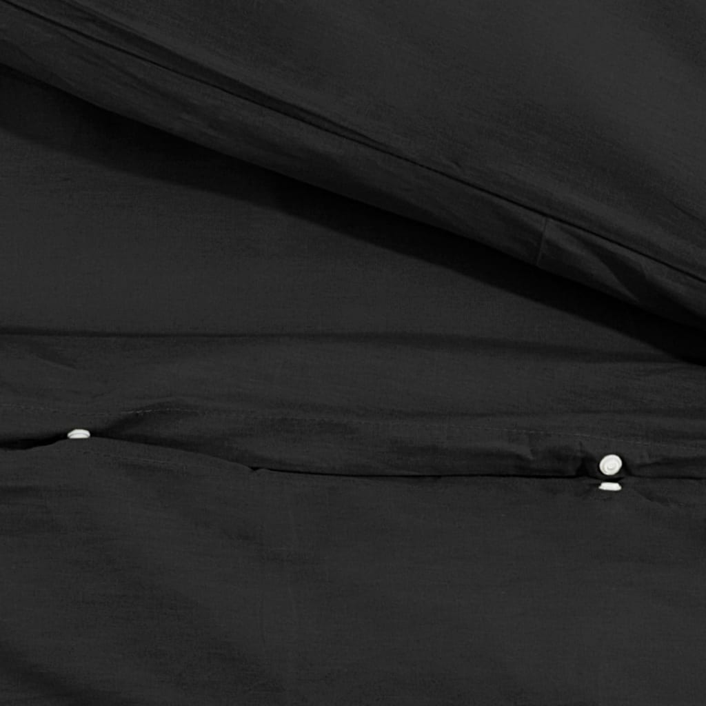 Ensemble De Housse De Couette 140X200 Cm Coton Noir