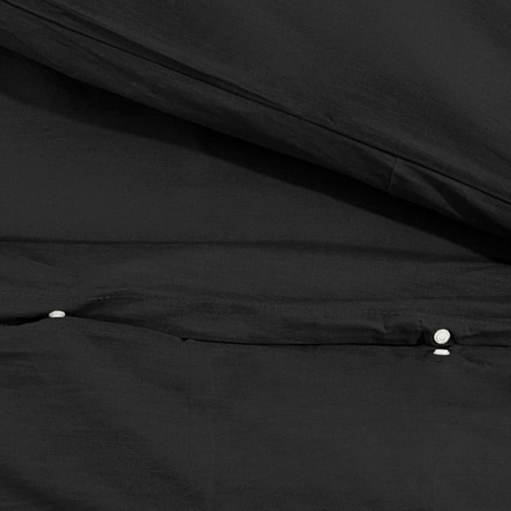 Ensemble De Housse De Couette 260X220 Cm Coton Noir