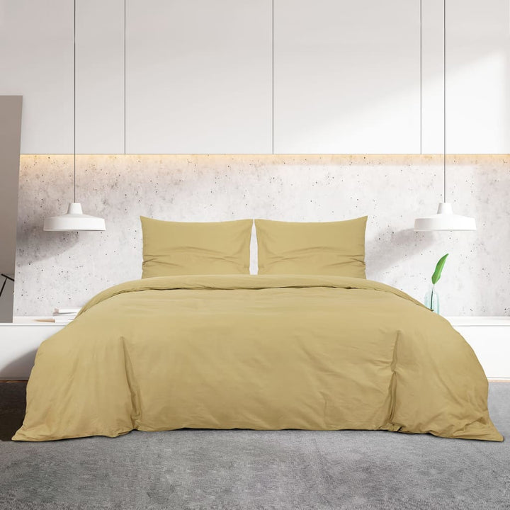 Ensemble De Housse De Couette 135X200 Cm Coton Taupe