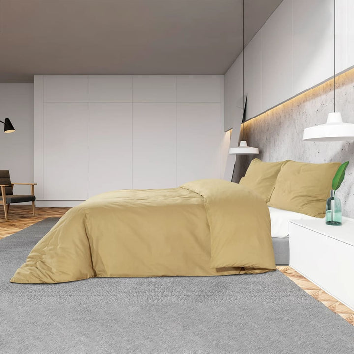Ensemble De Housse De Couette 135X200 Cm Coton Taupe