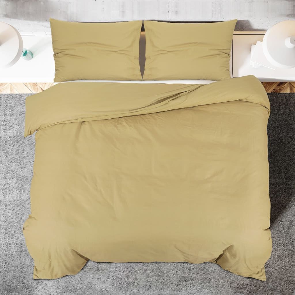 Ensemble De Housse De Couette 135X200 Cm Coton Taupe