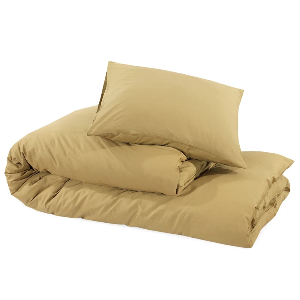 Ensemble De Housse De Couette 135X200 Cm Coton Taupe