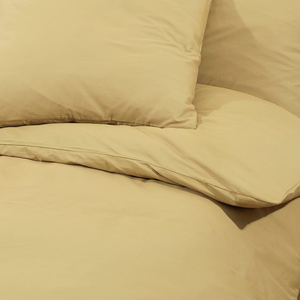 Ensemble De Housse De Couette 135X200 Cm Coton Taupe
