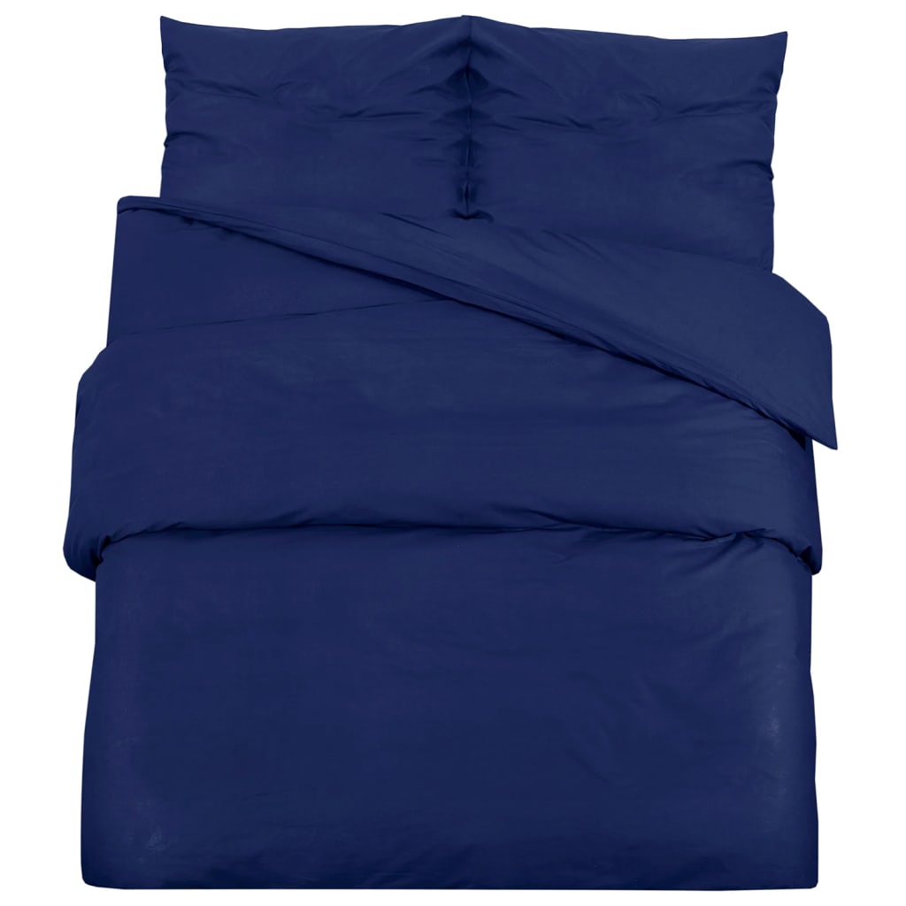 Ensemble De Housse De Couette Marine 260X240 Cm Coton Bleu