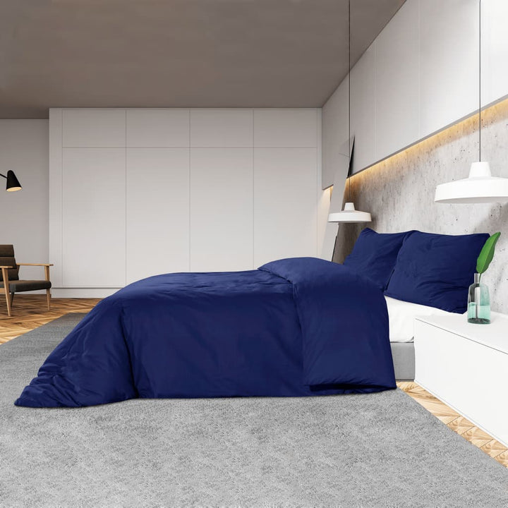 Ensemble De Housse De Couette Marine 260X240 Cm Coton Bleu