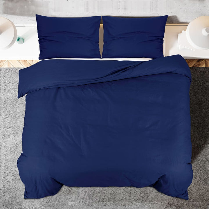Ensemble De Housse De Couette Marine 260X240 Cm Coton Bleu