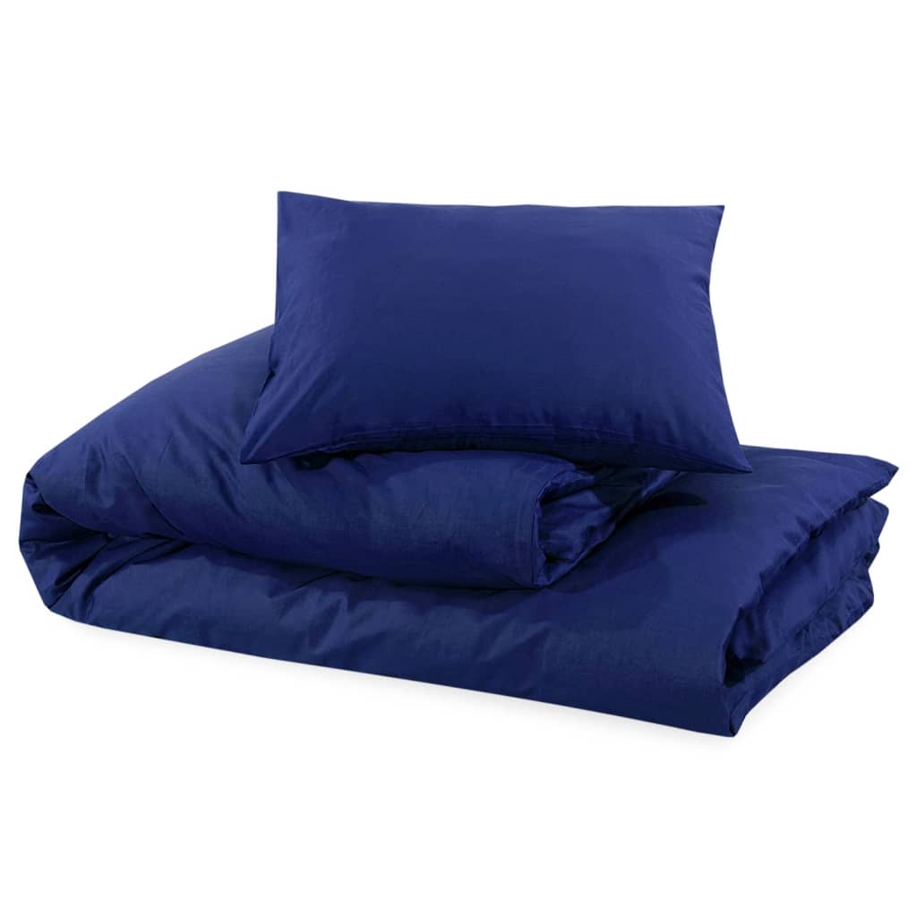 Ensemble De Housse De Couette Marine 260X240 Cm Coton Bleu