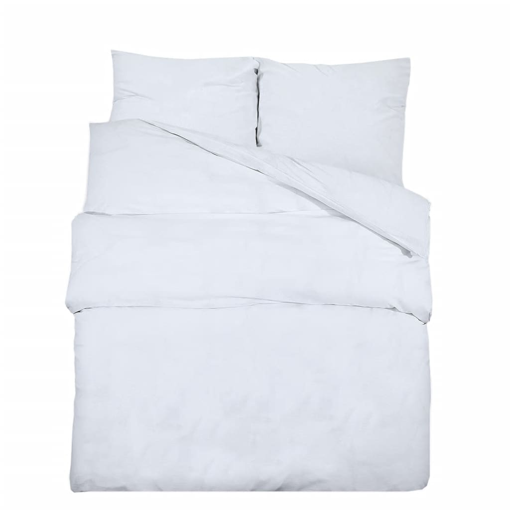 Ensemble De Housse De Couette 225X220 Cm Coton Blanc