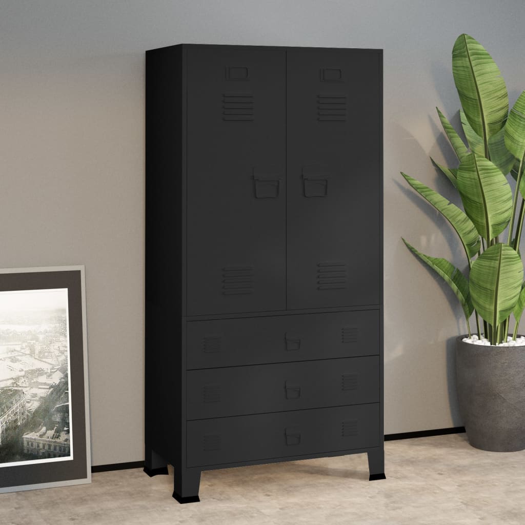 Garde-Robe Industrielle 90X50X180 Cm Métal