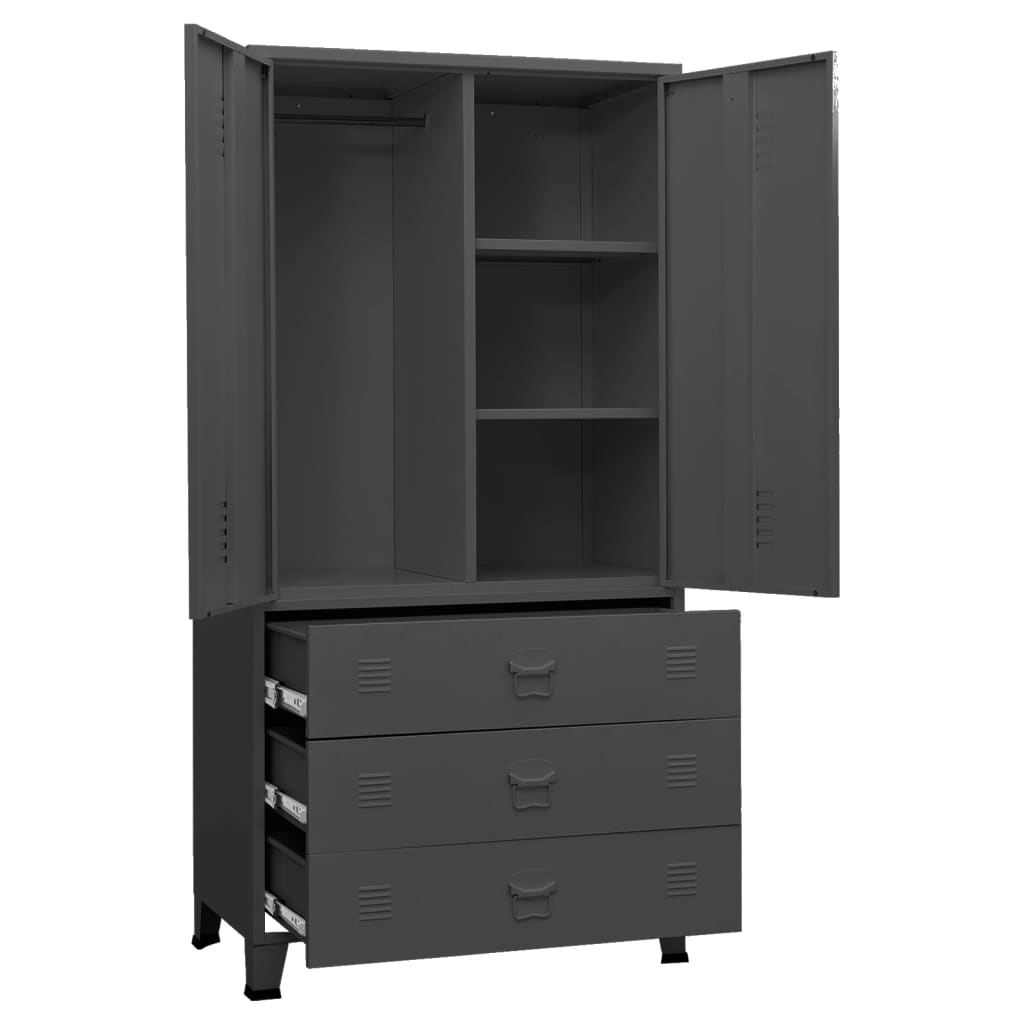 Garde-Robe Industrielle 90X50X180 Cm Métal