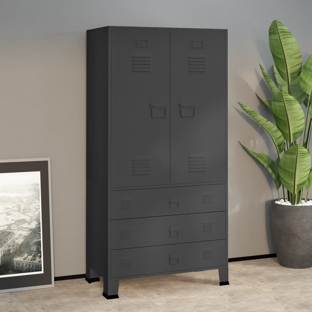 Garde-Robe Industrielle 90X50X180 Cm Métal