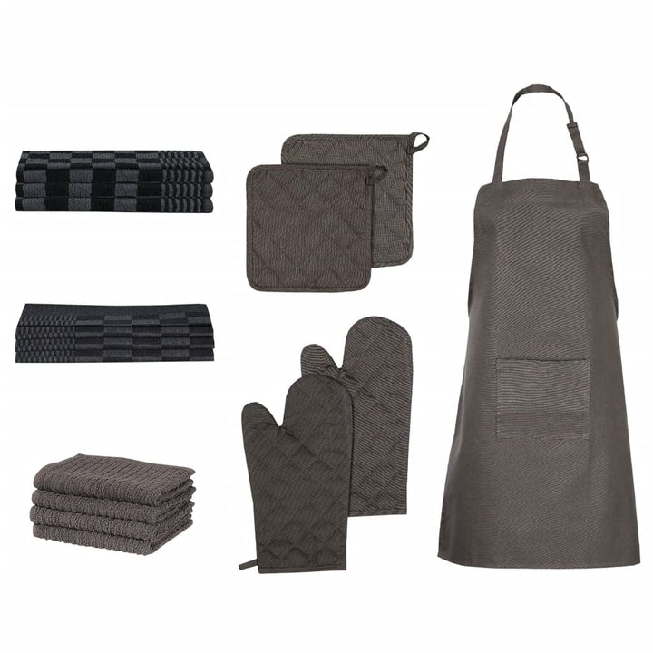 Ensemble De Serviettes Et Gants De Four Porte-Pots 15 Pcs