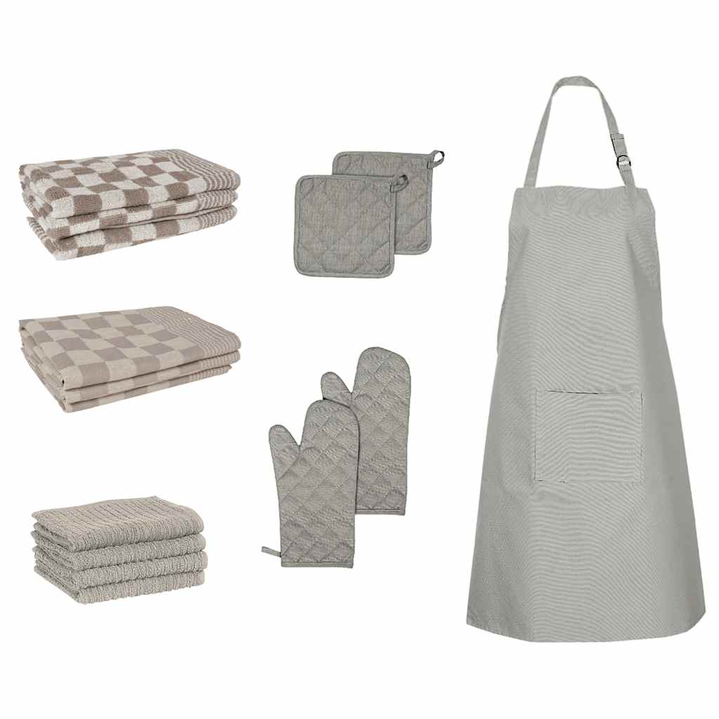 Ensemble De Serviettes Et Gants De Four Porte-Pots 15 Pcs