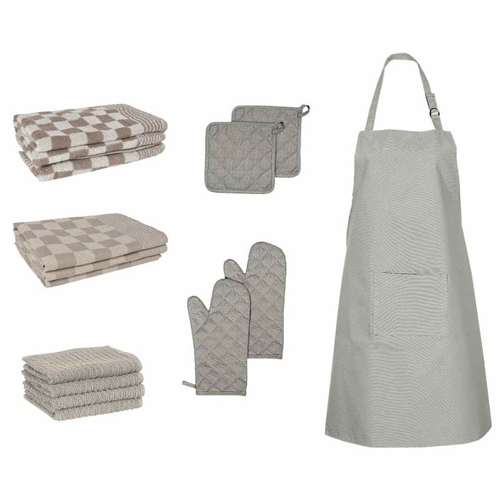 Ensemble De Serviettes Et Gants De Four Porte-Pots 15 Pcs
